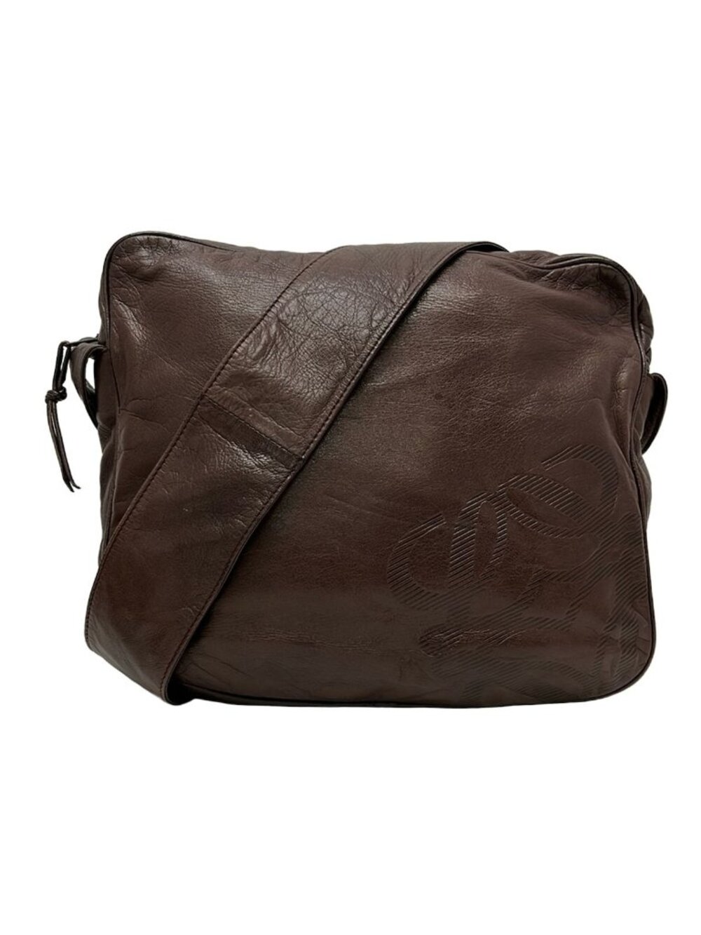 Loewe Shoulder Bag Dark Brown Anagram Leather